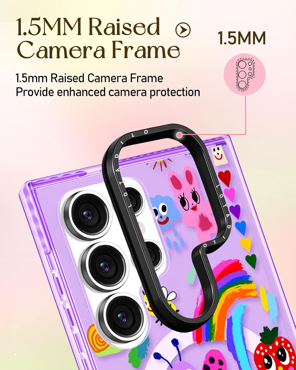 for Samsung Galaxy S23 Ultra Case for Women - Girls Cute Design Compatible with Magsafe Magnetic Ring Holder Stand Art Crayon Painting Phone Covers Aesthetic Girly TPU Funda for S23 Ultra